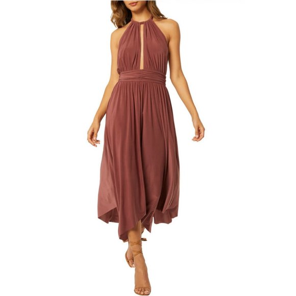Misa Los Angeles Dresses & Skirts - NEW MISA Los Angeles Size M, Carissa Halter Neck Cutout Handkerchief Hem Dress